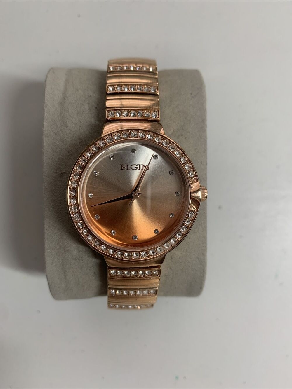 Elgin Watch Womens Gold Tone Crystal Rhinestones